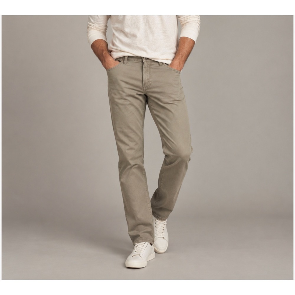 Lucky Brand 121 Slim Straight Pants 34x32 Khaki Tan Chino Casual Workwear